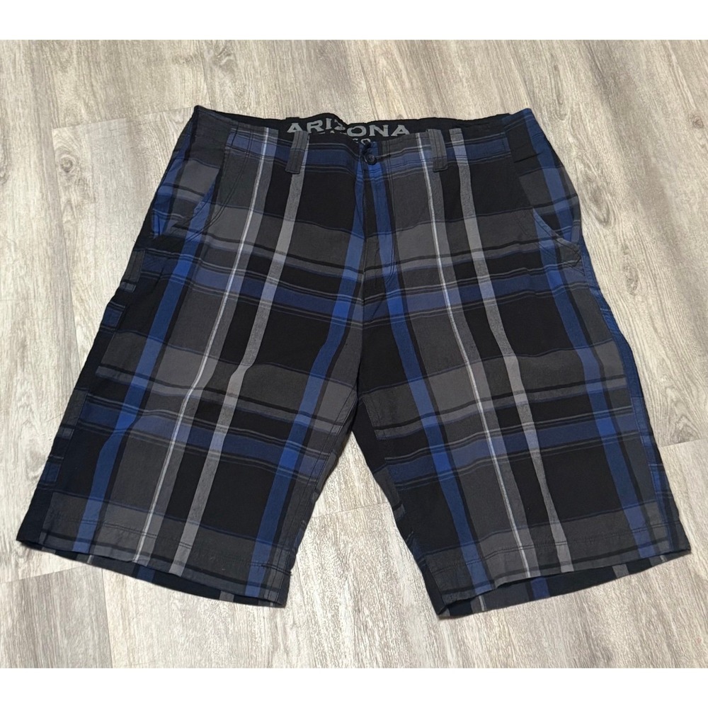 Arizona chino plaid shorts size 40 black and blue